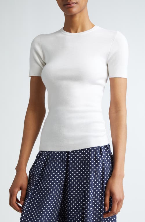 Shop Michael Kors Collection Crewneck Cashmere T-shirt Sweater In Optic White