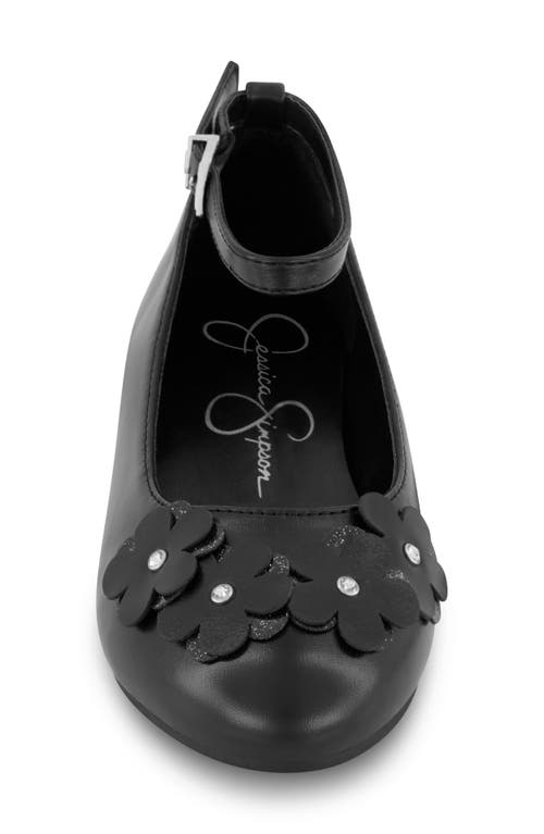 JESSICA SIMPSON JESSICA SIMPSON KIDS' AMY PETAL ANKLE STRAP FLAT