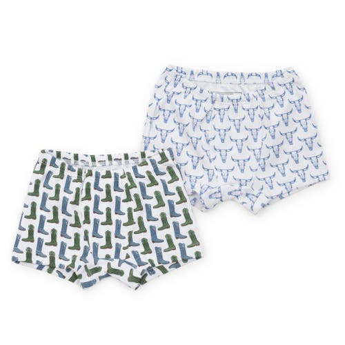 Shop Lila And Hayes James Boys' Underwear Set In Cowboy Boots/steer