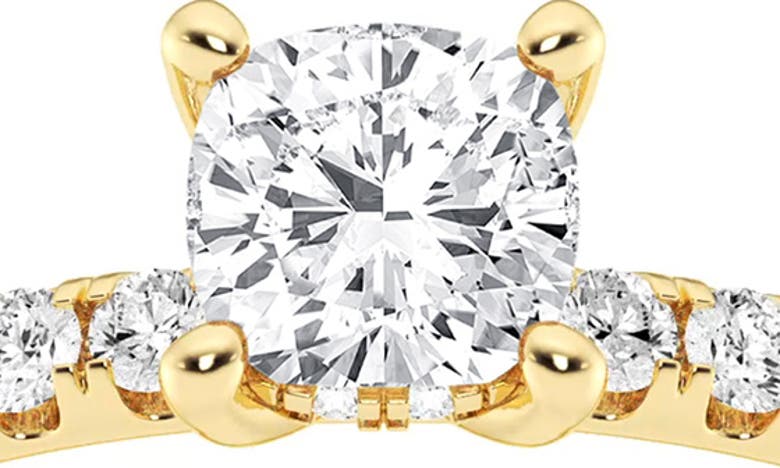 Badgley Mischka Cushion Cut Lab Created Diamond Ring In Yellow