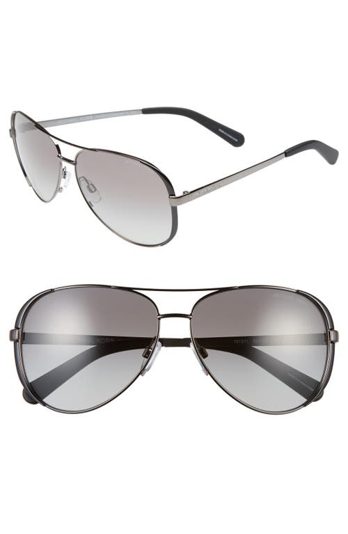 Michael Kors Collection 59mm Aviator Sunglasses in Gunmetal/Black/Grey Gradient at Nordstrom
