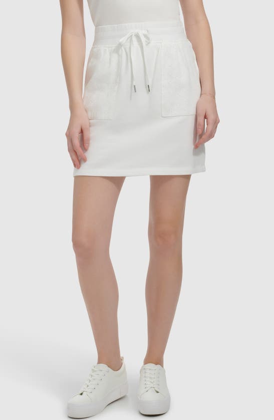 Shop Andrew Marc Sport French Terry Pull-on Skirt In White