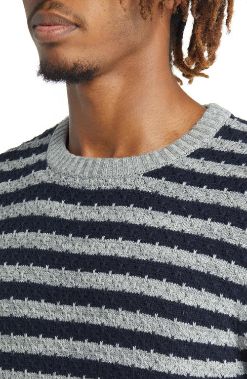 Shop The Normal Brand Cotton Piqué Sweater In Grey/navy