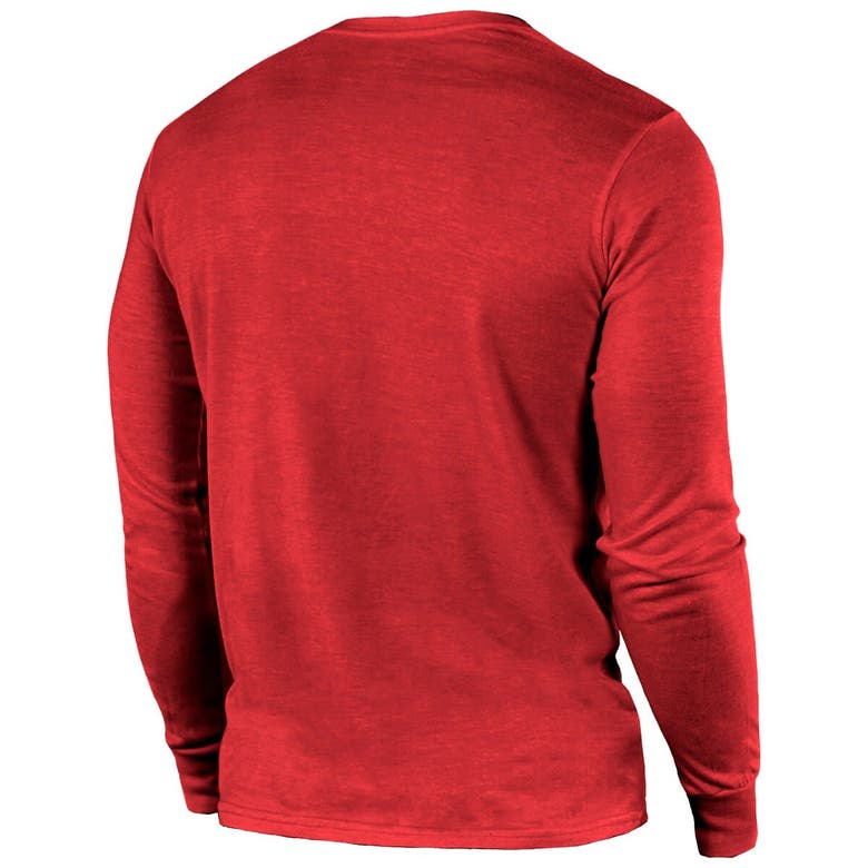 Shop Majestic Threads Scarlet San Francisco 49ers Super Bowl Lviii Tri-blend Long Sleeve T-shirt