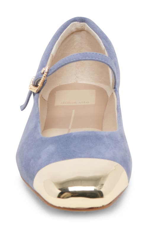 Shop Dolce Vita Reyes Cap Toe Mary Jane Flat In Bluebell Suede