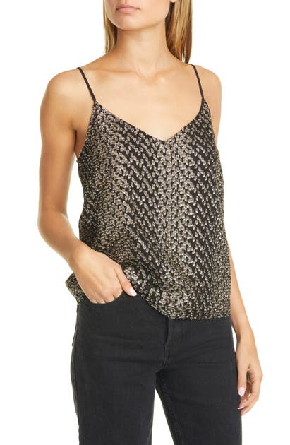 EQUIPMENT METALLIC DETAIL SILK BLEND CAMISOLE,19-5-006188-E570