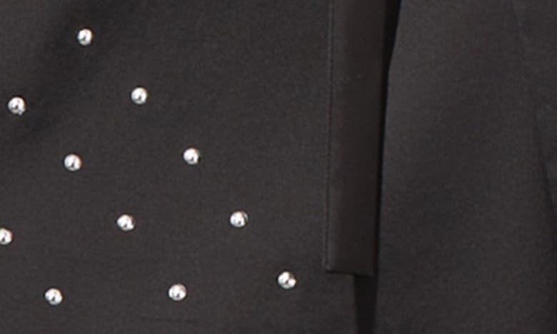 Shop Ming Wang Stud Detail Cotton Blend Shirtdress In Black