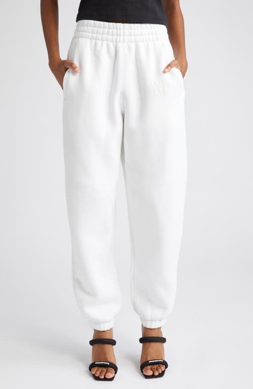 Alexander Wang Puff Logo Structured Terry Sweatpants in White