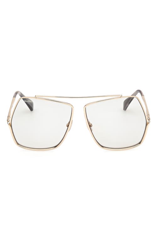 Max Mara 64mm Geometric Sunglasses In Gold/smoke