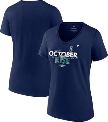 Men's Seattle Mariners Fanatics Branded Navy 2022 Postseason Locker Room T- Shirt