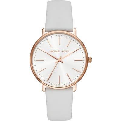 Michael Kors Pyper Leather Strap Watch,
