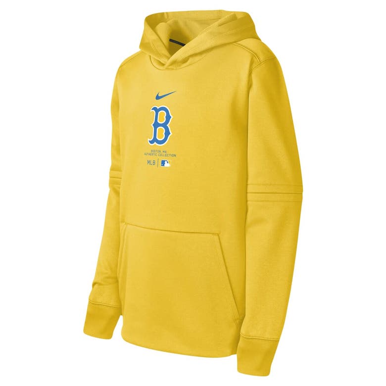 Shop Nike Youth  Gold Boston Red Sox City Connect Practice Graphic Performance Pullover Hoodie