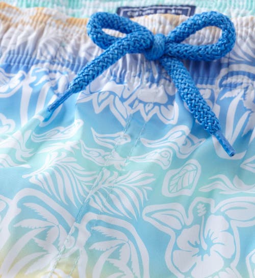 Vilebrequin Boy's Tahiti Turtles Swim Shorts In Blanc