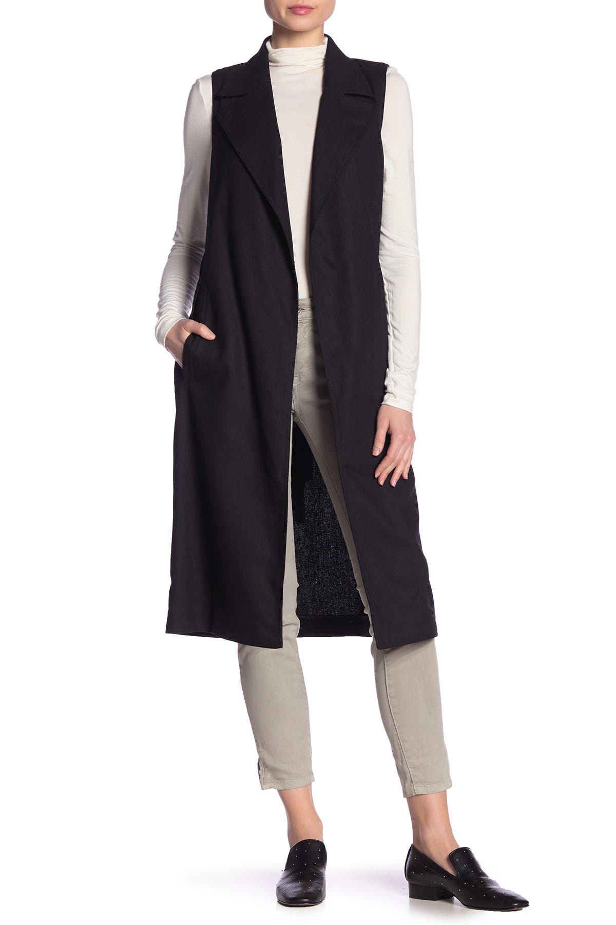 sleeveless dress coat