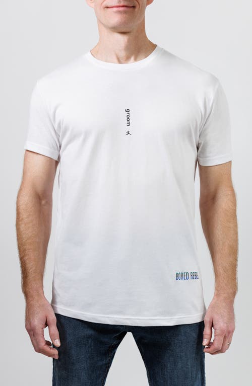 Groom Crewneck Graphic Undershirt in White
