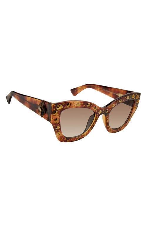 Kurt Geiger London 51mm Cat Eye Sunglasses In Havana/brown Gradient