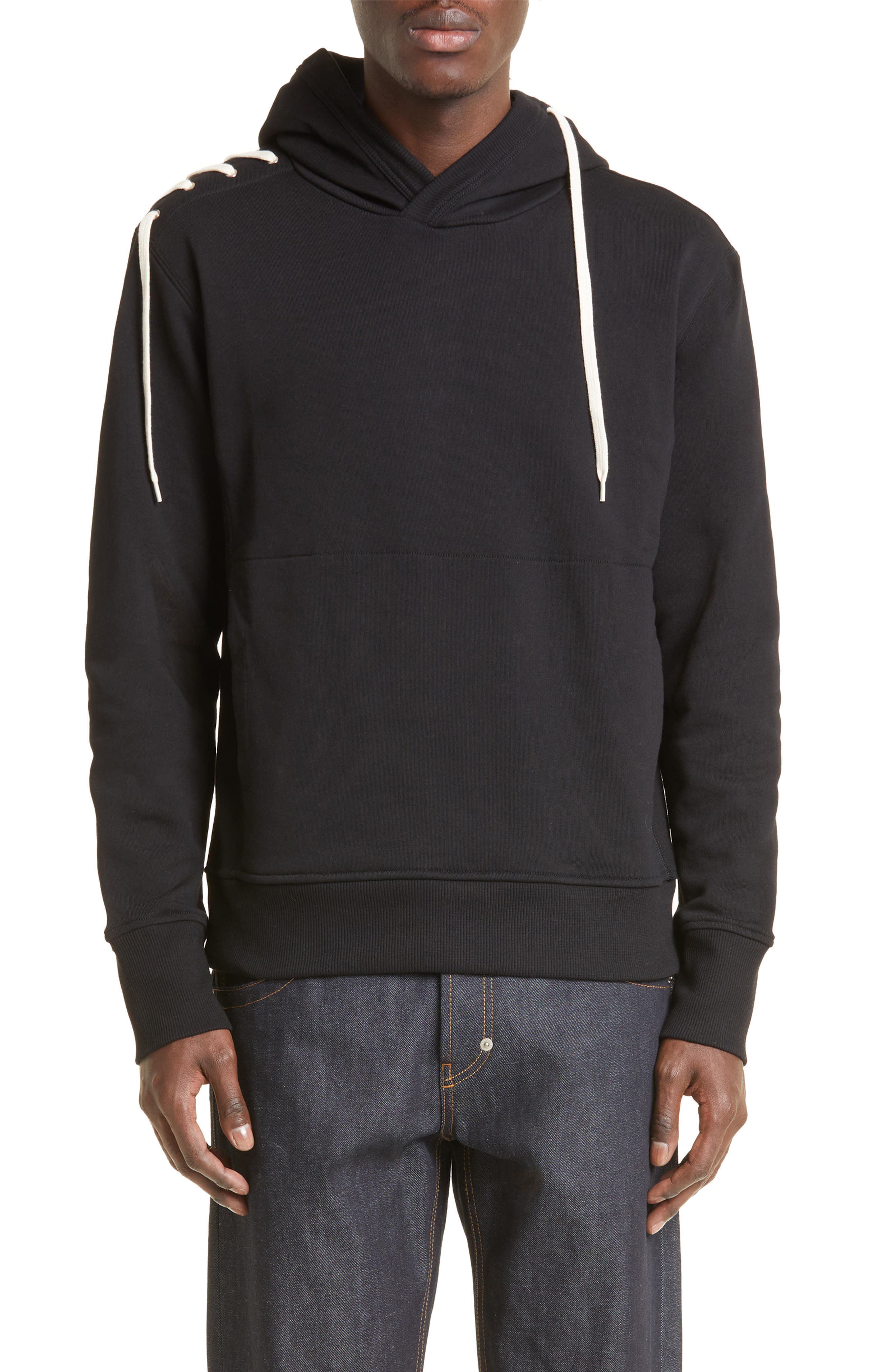 Craig Green Laced Organic Cotton Hoodie in Black | Smart Closet