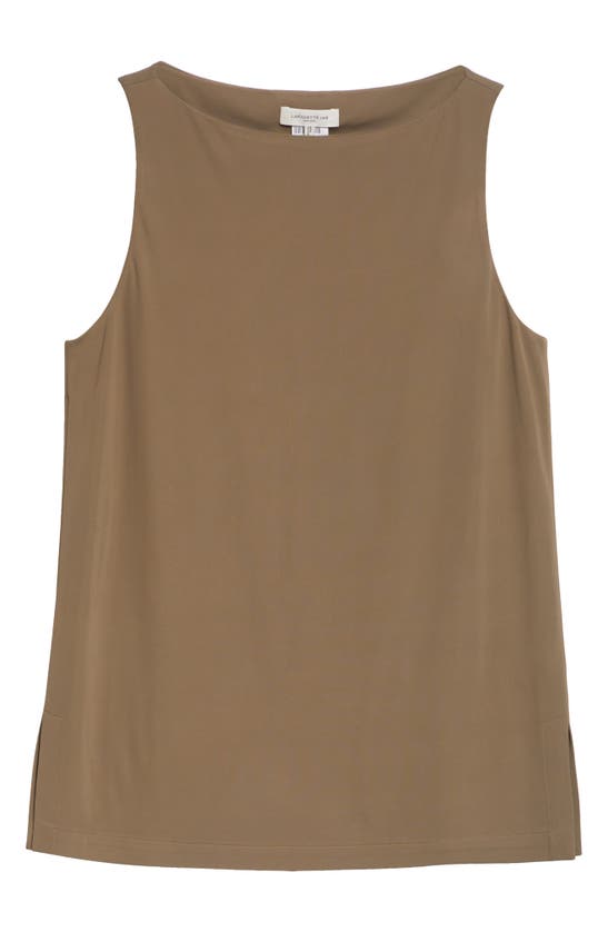 Shop Lafayette 148 New York Boat Neck Sleeveless Top In Concrete