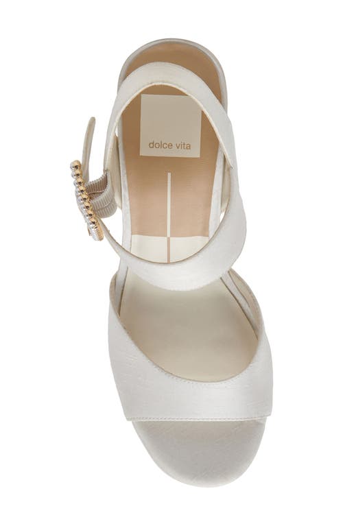 Shop Dolce Vita Bobby Imitation Pearl Ankle Strap Platform Sandal In White Pearls