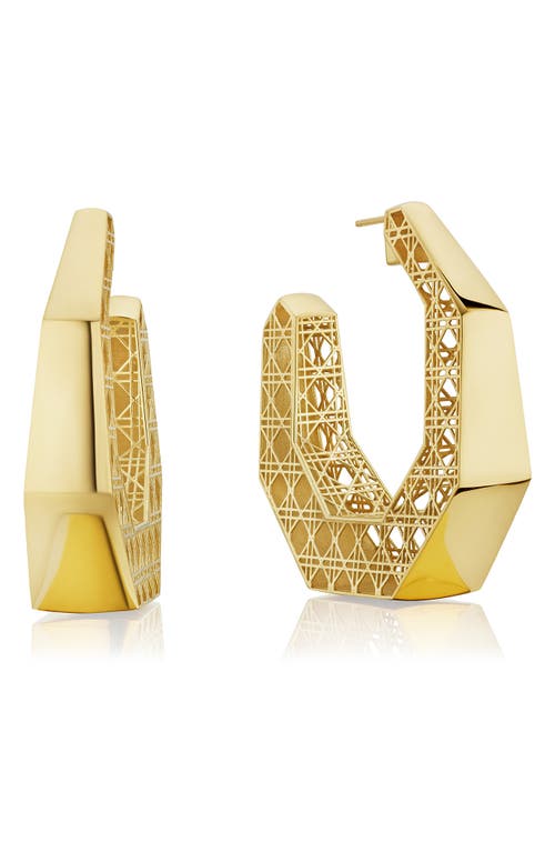 ManLuu Cane Hoop Earrings in 18K Gold Vermeil