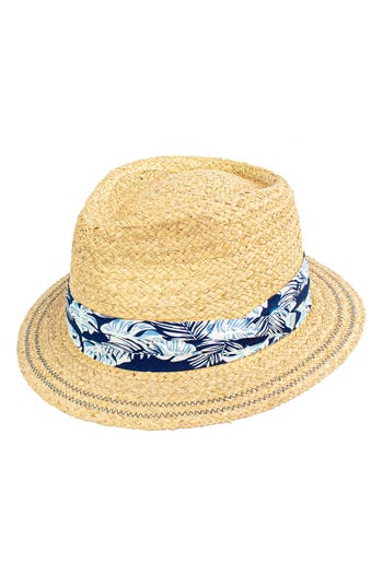 Peter Grimm Pill Box Straw Fedora In Natural