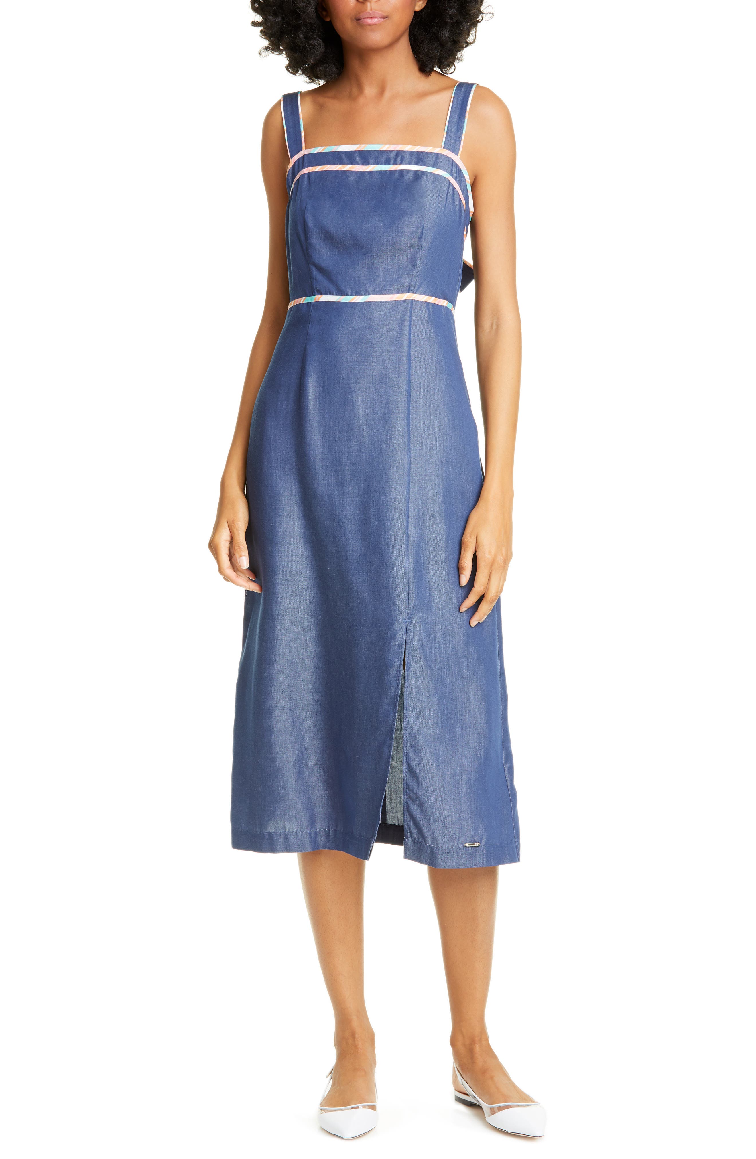 Ted Baker London Colour By Numbers Front Slit Sundress, Blue