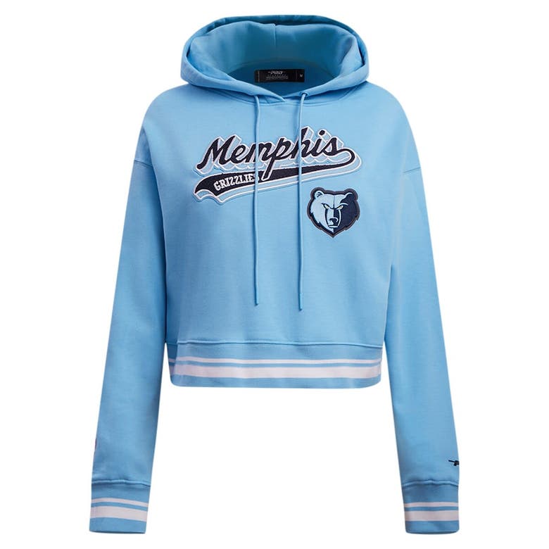 Shop Pro Standard Light Blue Memphis Grizzlies Script Tail Cropped Pullover Hoodie