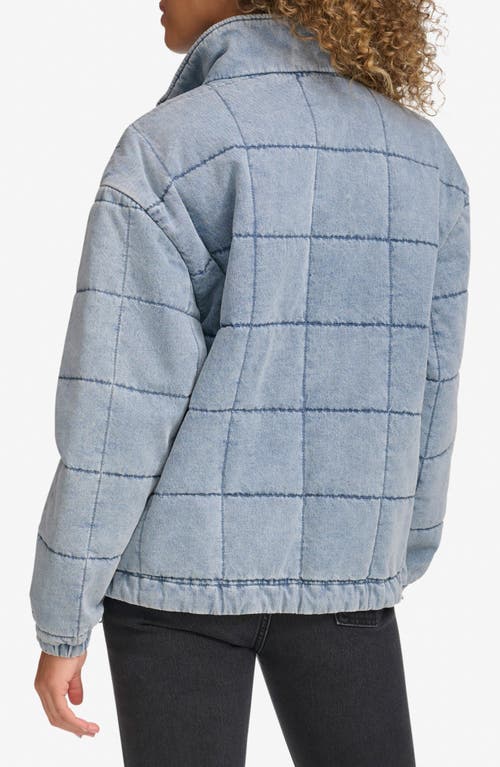 Shop Levi's Box Quilted Water Resistant Cotton Jacket In Light Wash Denim