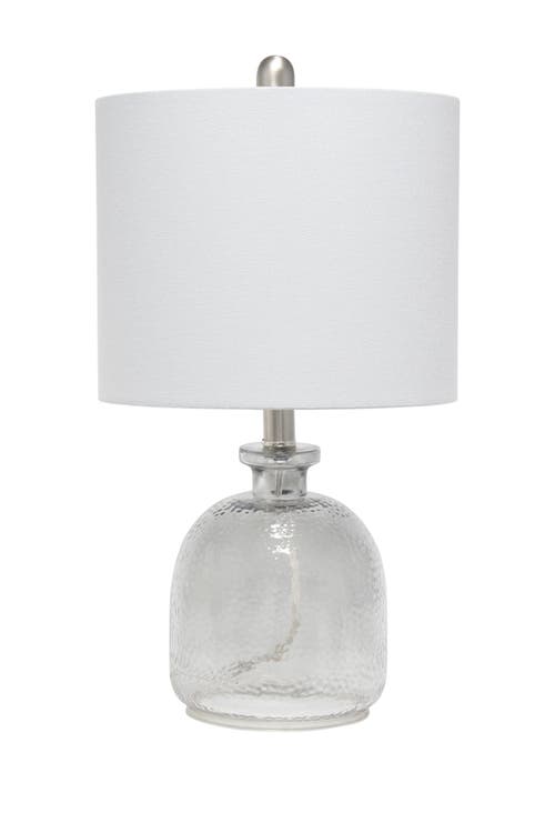 Shop Lalia Home Smokey Gray Hammered Glass Jar Table Lamp With Gray Linen Shade In Smokey Gray/gray