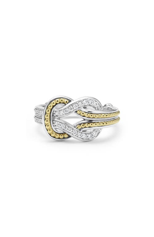 Lagos Newport Diamond Knot Ring In White