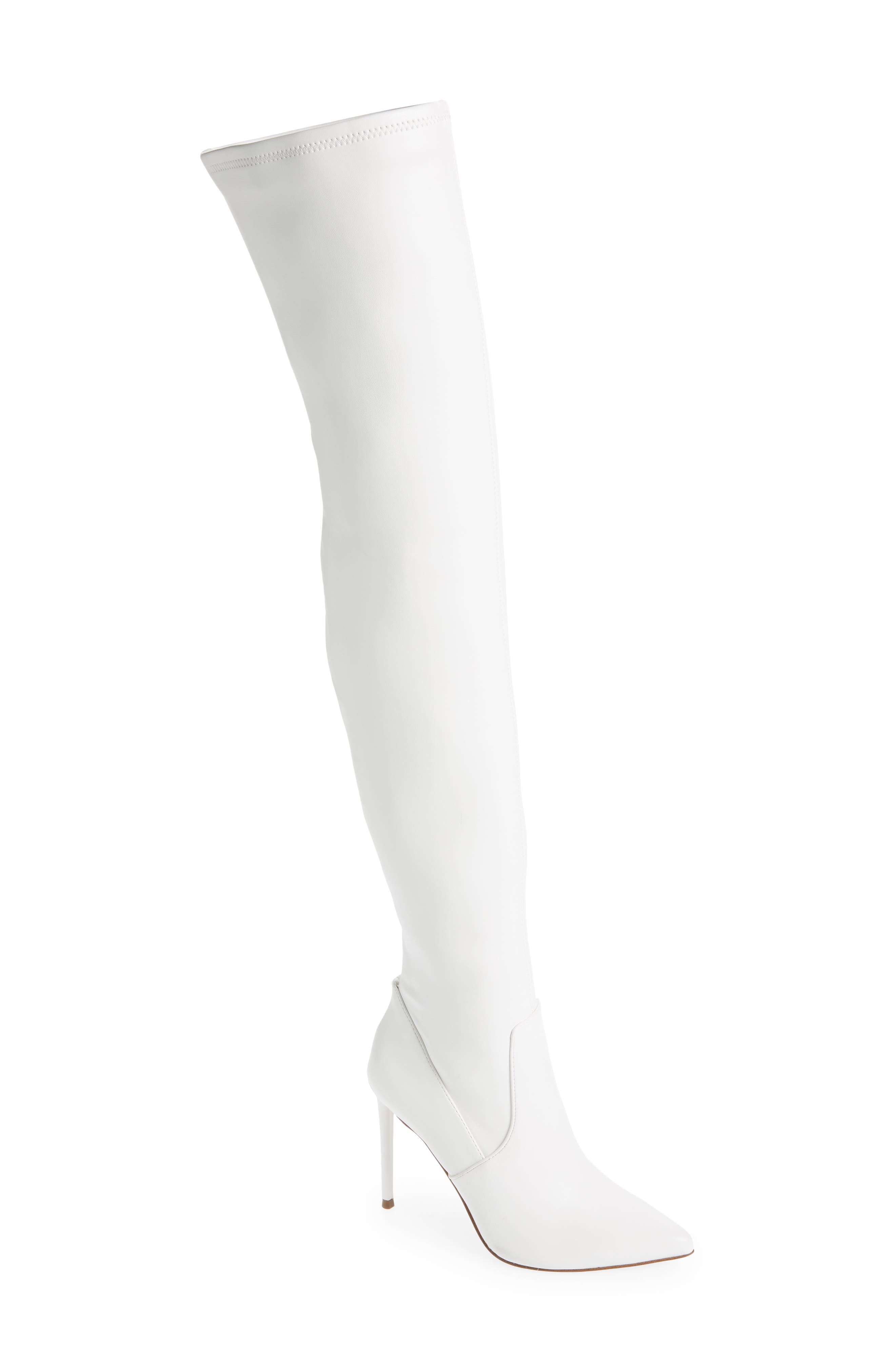 white thigh boots