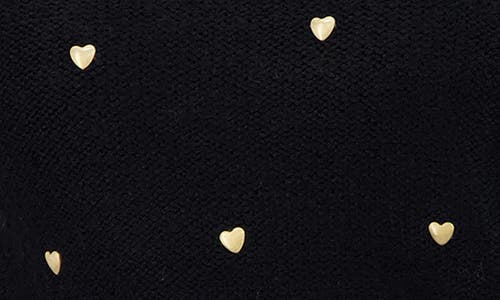 LUCKY BRAND LUCKY BRAND HEART STUD CREWNECK SWEATER