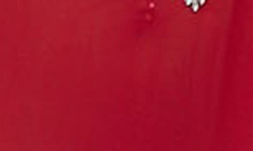 Ranee's Ranees Embellished Sheer Cover-up Dress In Red