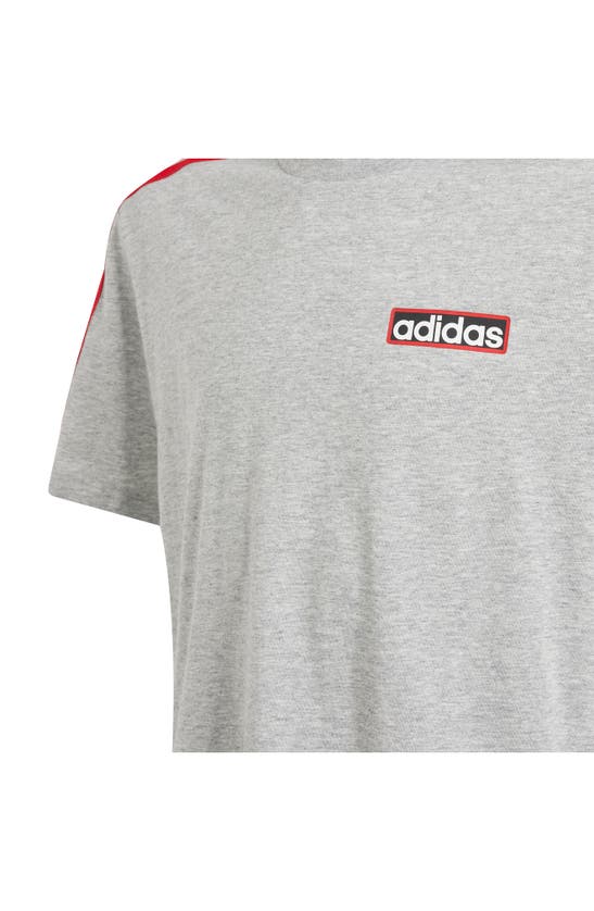 Shop Adidas Originals Kids' Adibreak Graphic T-shirt In Grey Heather/ Scarlet