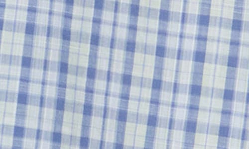 Shop David Donahue Casual Plaid Cotton Poplin Button-down Shirt In Blue/grass