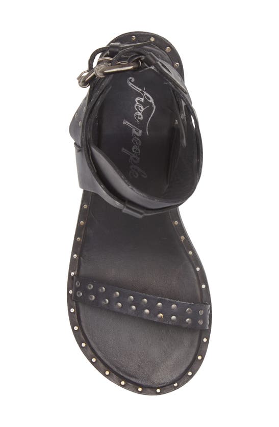Free People Happiness Block Heel Sandal In Washed Black