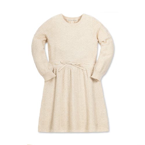 Shop Hope & Henry Girls' Organic Balloon Sleeve Sweater Dress, Kids In Light Oatmeal Heather