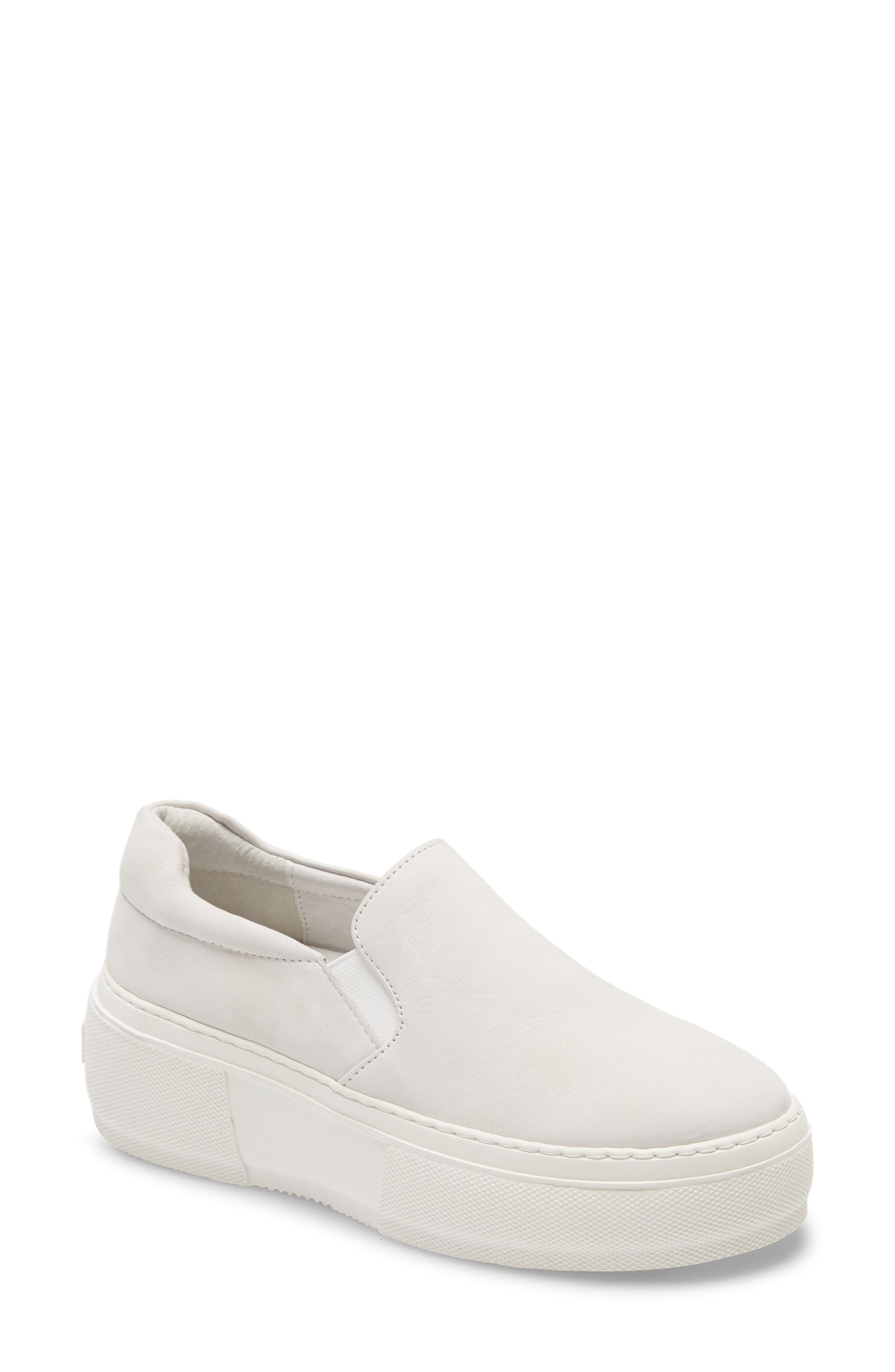leather platform slip on sneakers