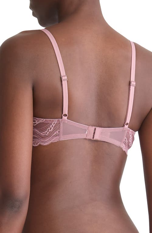 Shop Calvin Klein Essentials Light Lace Underwire Bra In Vintage Pink