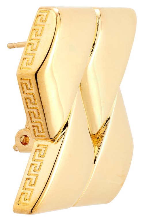 Versace Bind Stud Earrings In Gold
