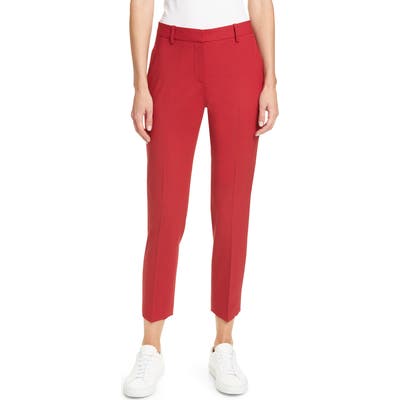 Theory Treeca 2 Good Wool Crop Suit Pants, Red (Nordstrom Exclusive)
