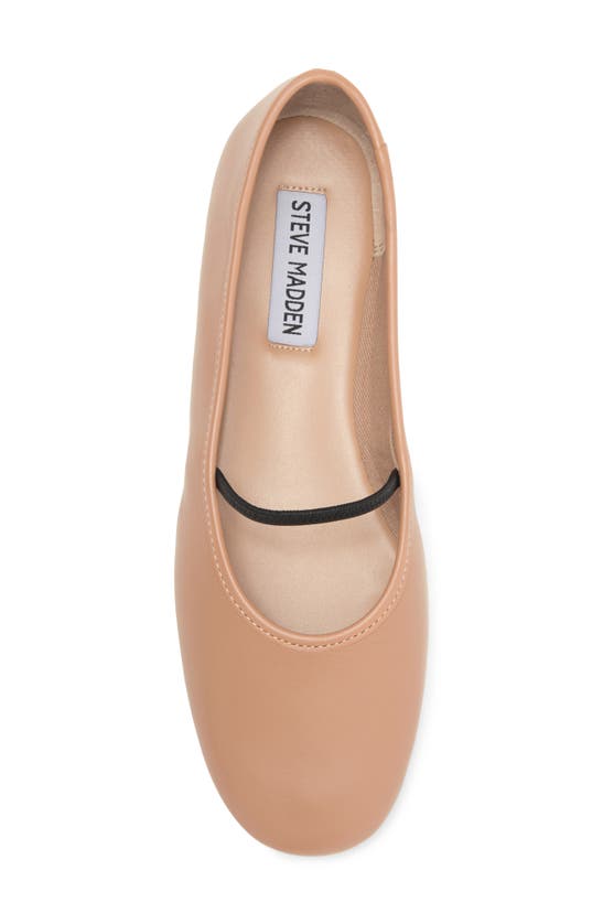 Shop Steve Madden Cordell Leather Ballet Flat In Tan Leather
