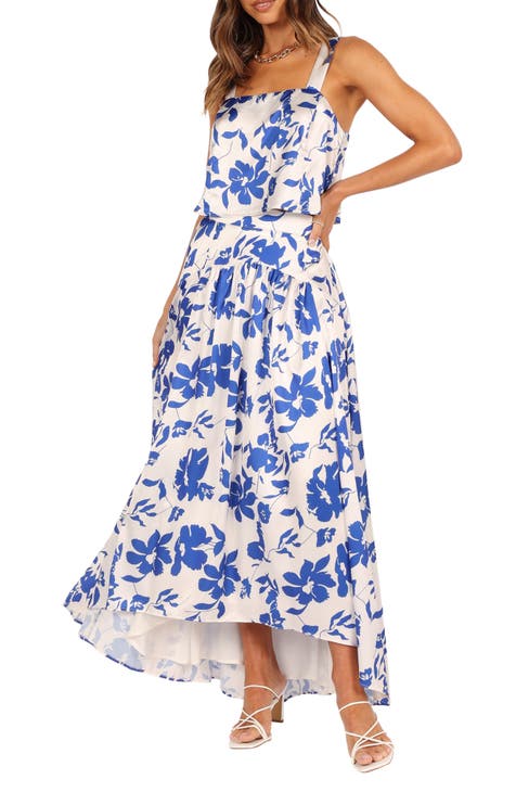 Lulu Floral Print Two-Piece High-Low Dress