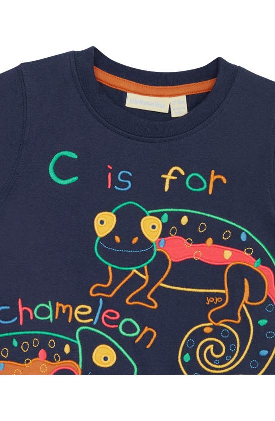 Shop Jojo Maman Bébé Chameleon Embroidered T-shirt & Shorts Set In Cobalt