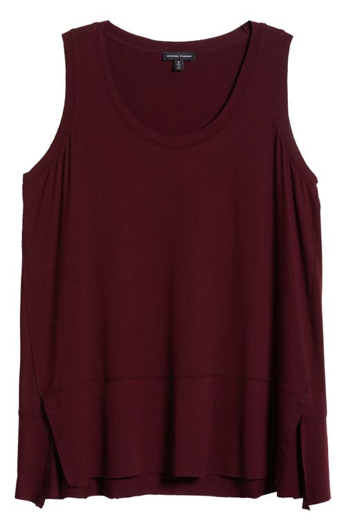 Universal Standard Hudson Liquid Jersey High-low Tank Top In Black Cherry
