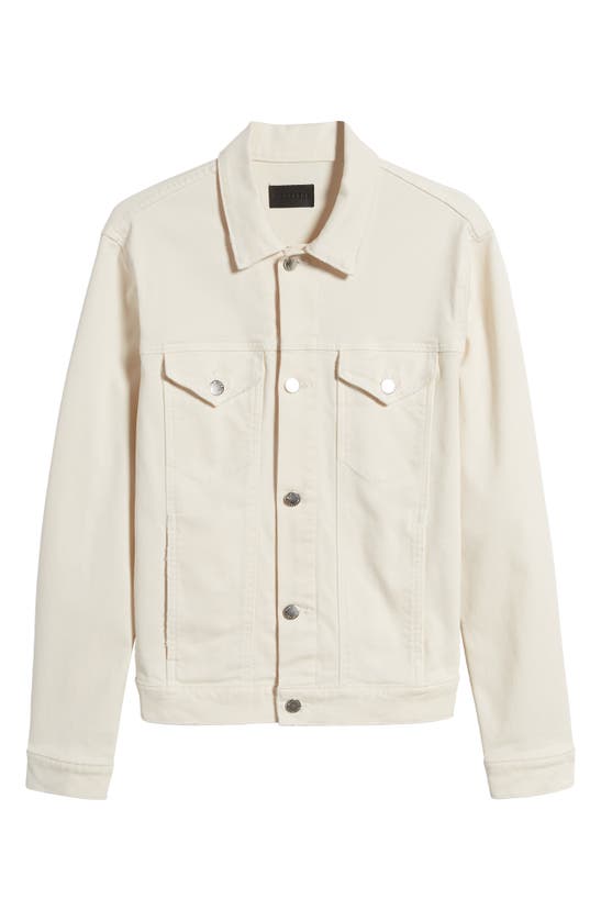Shop Monfrere Dean Twill Trucker Jacket In Vintage Blanc