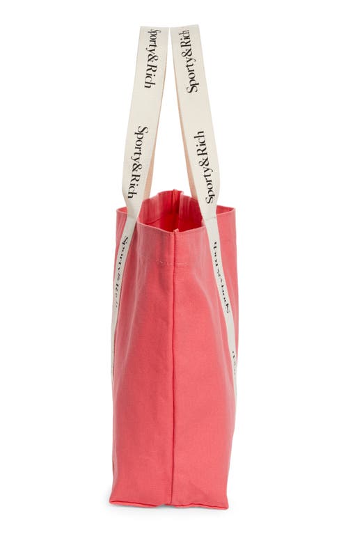 Shop Sporty And Rich Sporty & Rich Vendome Club Embroidered Cotton Tote In Cotton Candy