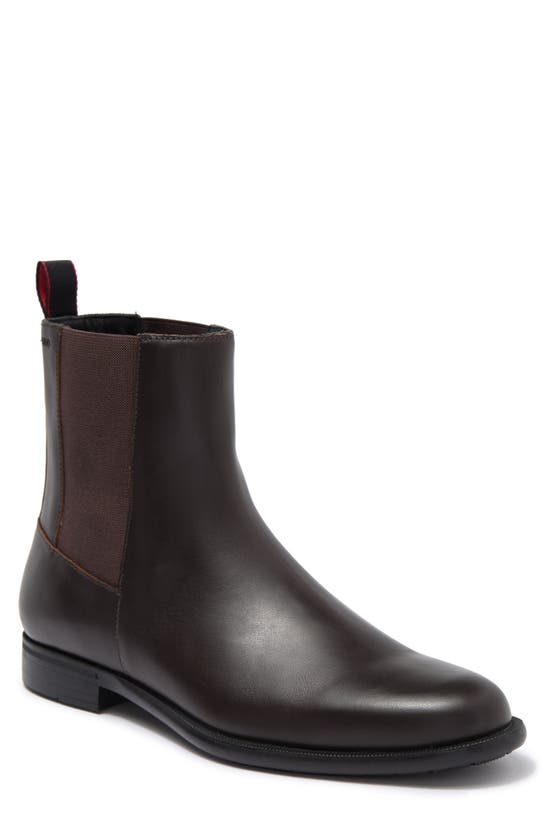 Hugo Boss Brown Kyron Chelsea Boots In Dark Brown