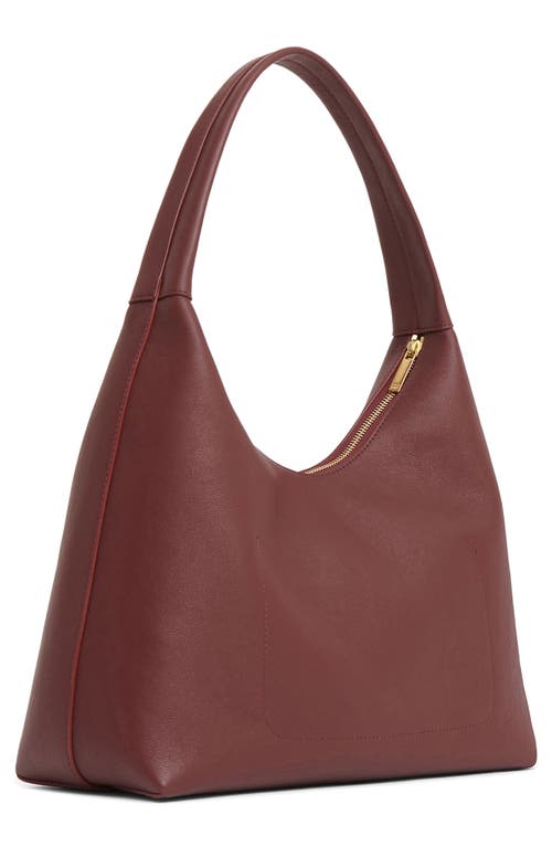 Shop Mansur Gavriel Candy Pebbled Leather Shoulder Bag In Pomegranate