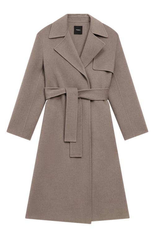 Shop Theory Wool Blend Trench Coat In Cinder Melange